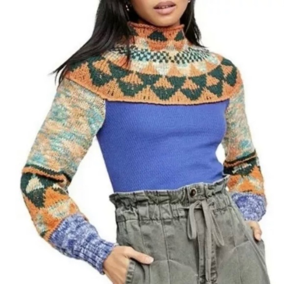 Free People Swit the Small Stuff Sweater Mock S - Picture 9 of 9